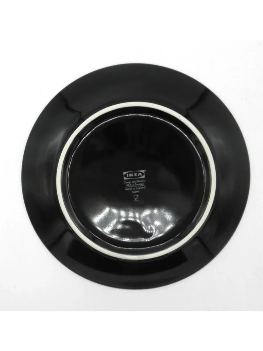 Fargrik  Glossy Black by IKEA 7-7/8 in. Salad Plates Set of 6 Pattern: IK FARBL